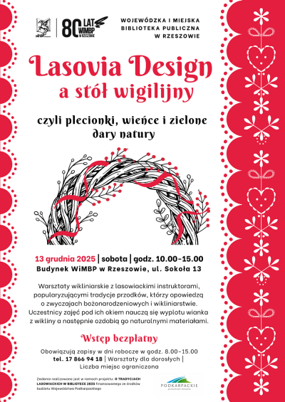 Grafika promująca warsztaty Lasovia design